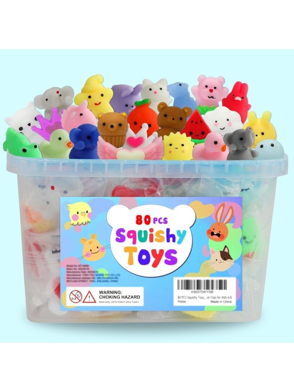 80 Pcs Kawaii Squishies Party Favors for Kids 4-8, Bulk Mochi Toys Set - Picture 1 of 6